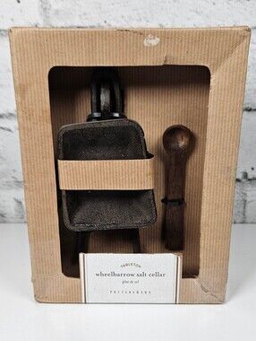 Pottery Barn Retired Wheelbarrow Salt Cellar Cast Iron Farmhouse Decor